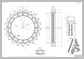 Hitachi EX200-2 - Sprocket Sprocket<br>Aftermarket<br>